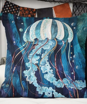 Vibrant Coral Dance Quilted Pillow Cover — Tropical Coral Reef Pillowcase, Colorful Ocean Print, Soft Decorative Accent