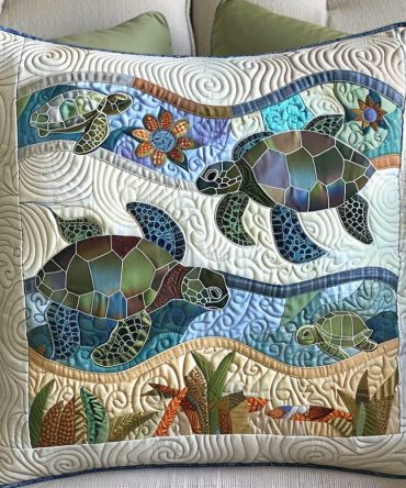 Coral Coast Quilted Pillowcase — Vibrant Coral Reef Design, Durable Quilted Accent For Beachy Living Spaces & Bedrooms