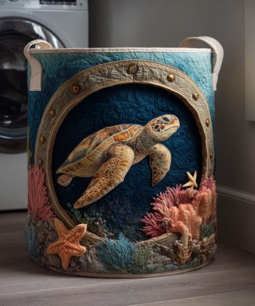 Coral Dream Quilted Laundry Hamper — Vibrant Quilted Fabric Basket With Handles, Collapsible Organizer For Colorful Home Decor