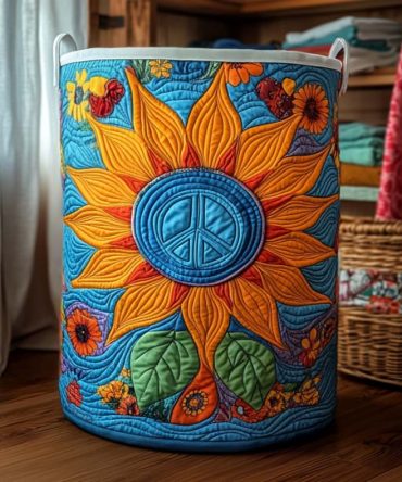 Cosmic Floral Quilted Laundry Hamper - Large Collapsible Cotton Storage Basket With Handles, Machine-Washable & Stylish