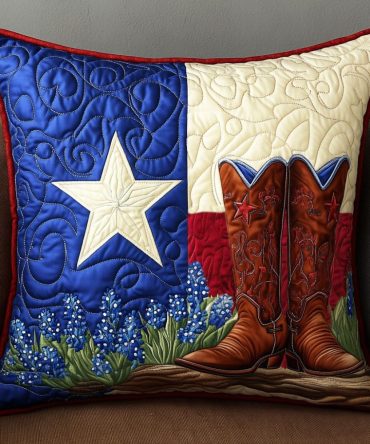 Cowboy Heritage Quilted Pillow Cover - Rustic Western Throw Pillow Case For Ranch, Farmhouse & Country Living Decor