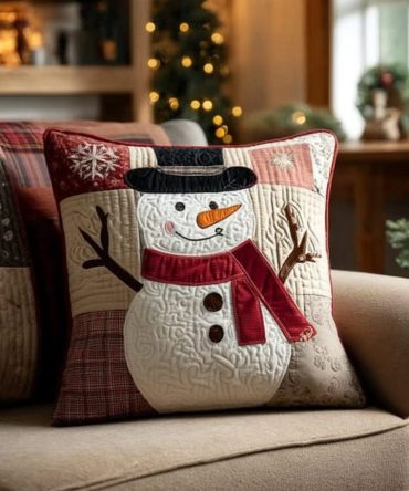 Cozy Frost Quilted Pillow Cover — Soft Frosted Pattern Throw Pillow Case For Winter Comfort, Textured Accent For Sofa & Bed