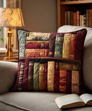 Cozy Reader Quilted Pillow Cover — Soft Quilted Throw Pillow Case For Reading Nooks, Cozy Home Decor, Machine Washable & Gift-Ready