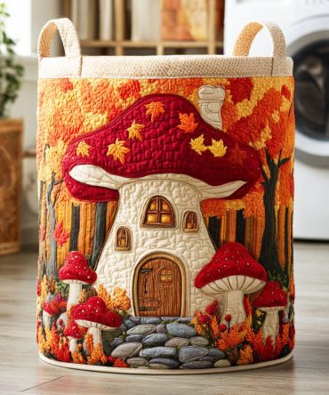Cozy Autumn Quilted Laundry Hamper — Warm-Toned Collapsible Storage Basket With Soft Fabric, Sturdy Handles & Decorative Fall Design