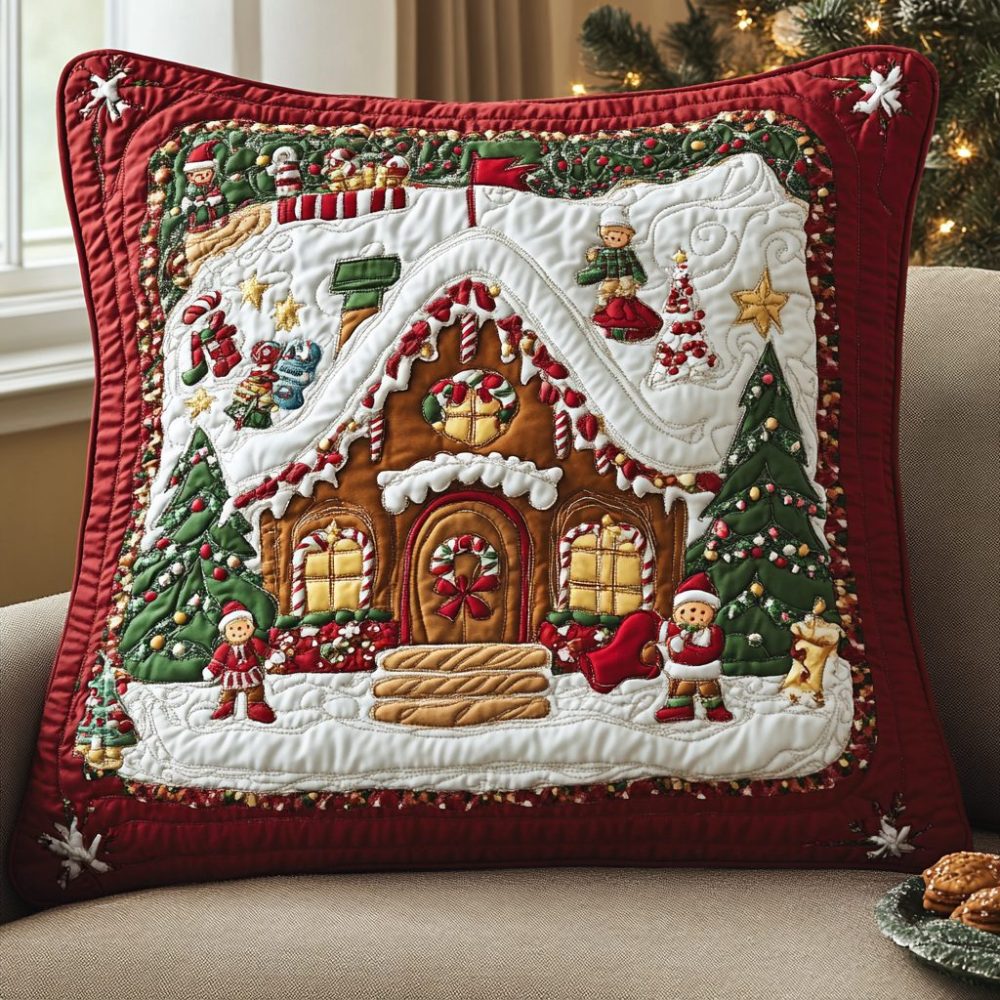 Cozy Cottage Quilted Pillow Cover — Rustic Quilted Decorative Pillowcase For Cabin, Farmhouse & Hygge-Inspired Home Styling