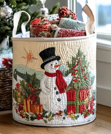 Cozy Frost Quilted Laundry Hamper - Warm Textured Foldable Basket With Padded Sides & Comfortable Handles For Everyday Laundry And Seasonal Storage