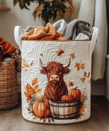 Cozy Highland Quilted Laundry Hamper — Plaid-Inspired Highland Design, Foldable Fabric Basket With Reinforced Handles