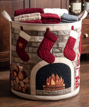 Cozy Mantle Quilted Laundry Hamper – Neutral Plaid Storage Basket, Foldable Durable Fabric Hamper With Handles For Bedroom & Bath