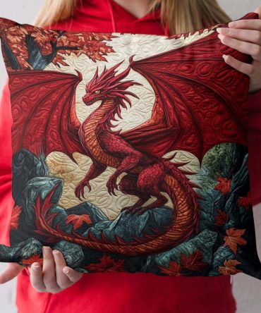 Crimson Blaze Quilted Pillow Cover — Bold Red Decorative Throw Pillowcase, Vibrant Texture, Soft Cotton, Machine Washable Accent