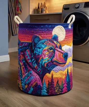 Crimson Claw Quilted Storage Hamper — Bold Foldable Laundry Basket With Crimson Claw Pattern, Durable Handles & Cushioned Quilting