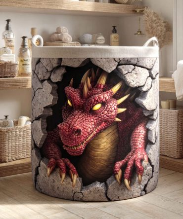 Crimson Flame Quilted Laundry Hamper — Bold Red Foldable Basket With Reinforced Stitching And Comfortable Handles For Stylish Storage