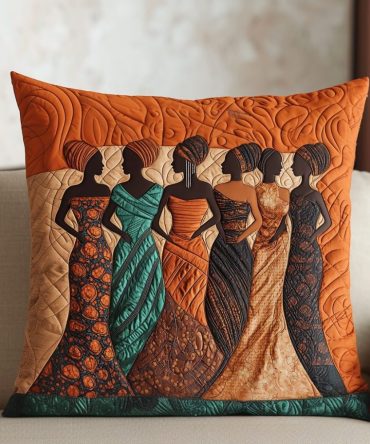 Crowned In Nature Quilted Decorative Pillow Cover — Botanical Crown Motif Throw Pillowcase, Premium Quilted Cotton-Blend For Elegant Rustic Interiors