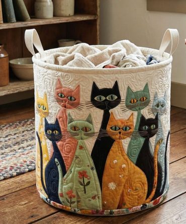 Curious Cat Collective Quilted Laundry Hamper – Fun Collapsible Fabric Basket With Padded Walls & Handles For Stylish Kids’ & Home Organization