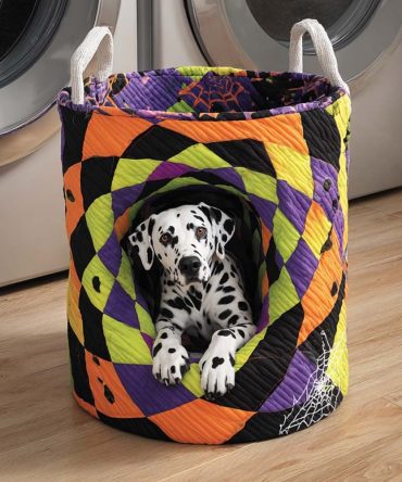 Dalmatian Tunnel Quilted Laundry Hamper – Spot Print Fabric Basket, Foldable Sturdy Storage For Clothes, Toys & Linens