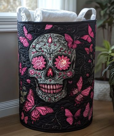 Dark Hollow Quilted Hamper — Dramatic Foldable Laundry Organizer With Sturdy Handles & Protective Liner For Stylish, Practical Storage