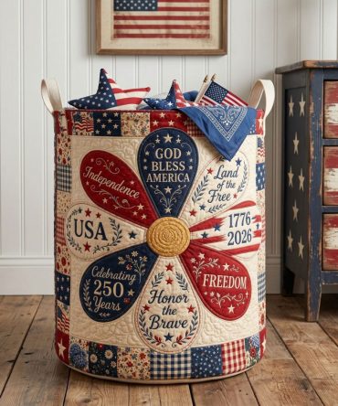 Declaration Of Daisy Quilted Laundry Hamper - Bright Floral Quilt Pattern, Foldable Fabric Basket With Removable Liner For Easy Washing