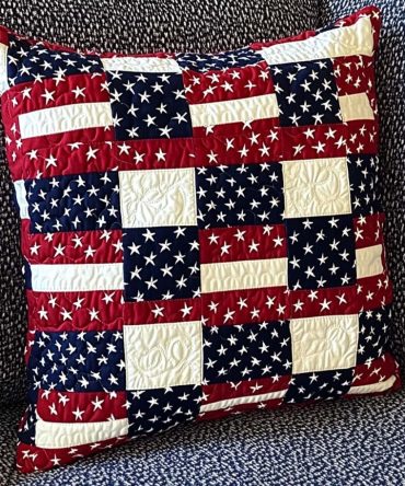 Defenders Honor Quilted Accent Pillow Cover — Patriotic Quilted Throw Pillowcase, Durable Soft Fabric, Machine-Washable, Statement Decor