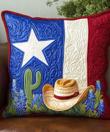 Desert Floral Quilted Pillow Cover - Charming Southwestern Throw Pillow Case With Garden Motif, Soft Accent For Living Room
