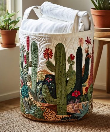 Desert Jewel Quilted Laundry Hamper - Southwestern Print Foldable Organizer With Sturdy Handles And Machine-Washable Liner For Stylish Storage