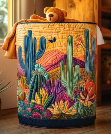 Boho Desert-Inspired Quilted Laundry Hamper — Large Foldable Fabric Basket With Sturdy Handles, Stylish Home Decor & Machine-Washable