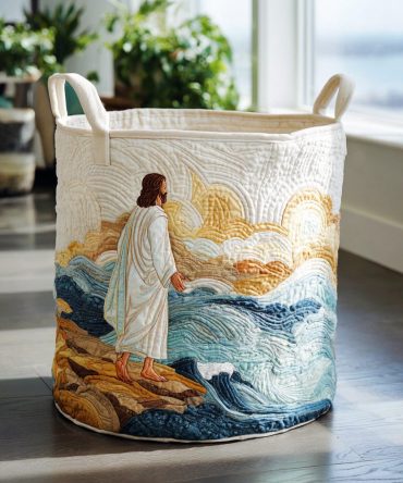 Divine Love Quilted Hamper - Elegant Collapsible Laundry Basket & Padded Fabric Storage Bin For Home Decor And Gifts