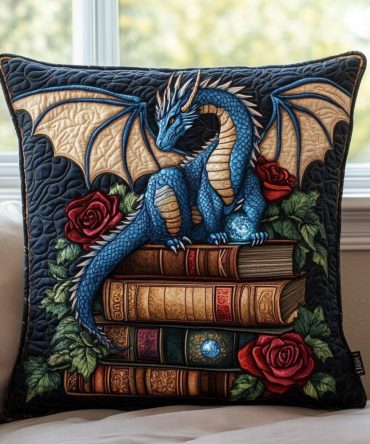 Dragon Fury Quilted Accent Pillow Cover — Bold Mythical Dragon Print, Ultra-Soft Quilted Decorative Cushion Case, Machine-Washable Luxury