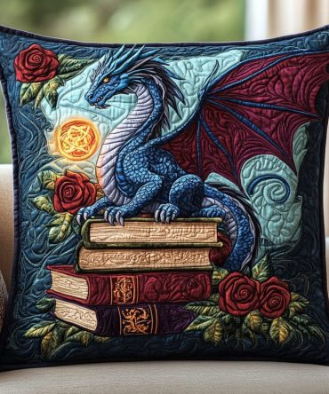 Dragon Wisdom Oriental Quilted Pillowcase Cover — Bold Decorative Pillow Sham, Soft Cotton-Blend, Durable & Machine Washable