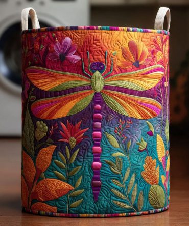 Dragonfly Light Quilted Laundry Hamper — Lightweight Foldable Laundry Basket With Soft Quilting, Reinforced Handles For Effortless Carrying & Storage