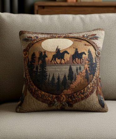 Dreamcatcher Circle Quilted Pillow Cover — Boho Dreamcatcher Throw Pillowcase, Ethereal Quilted Accent For Bedrooms & Living Rooms