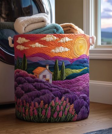 Dreamy Lavender Quilted Laundry Hamper — Large Fragrant-Inspired Collapsible Fabric Basket With Soft Purple Palette, Gentle Care & Sturdy Handles