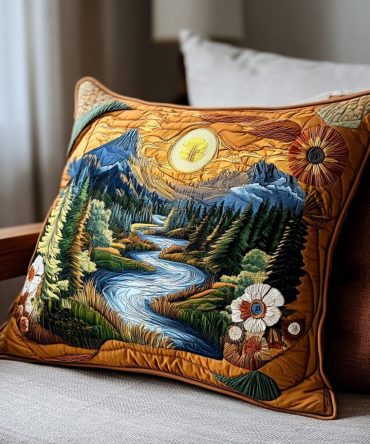 Dusk Ridge Quilted Pillow Cover - Moody Neutral Decorative Pillowcase For Modern Rustic Bedrooms & Living Areas, Textured Accent