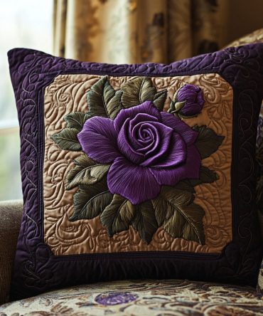 Dusky Rose Quilted Pillow Cover - Vintage Rose-Tone Throw Case With Soft Texture For Cozy, Romantic Interiors