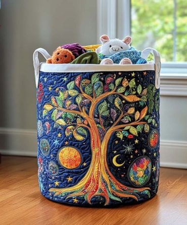 Earth Harmony Quilted Laundry Hamper — Natural Tones Foldable Fabric Laundry Basket With Handles For Eco-Friendly Home Storage