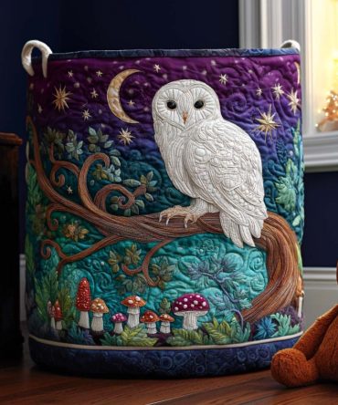 Edgy Owl Quilted Laundry Hamper — Trendy Collapsible Laundry Basket With Reinforced Handles, Soft Lining & Contemporary Home Decor Vibe