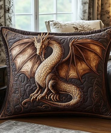 Eldritch Ember Quilted Pillow Cover — Dark Fantasy Decorative Pillowcase With Textured Quilting For Gothic, Themed & Statement Interiors