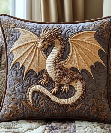 Eldritch Ember Quilted Throw Pillow Cover - Mystic Gothic Accent Pillowcase For Boho & Fantasy Home, Luxurious Quilted Cushion Case