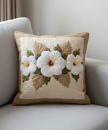 Elegant White Quilted Decorative Pillow Cover — Luxurious All-White Throw Sham For Classic, Farmhouse & Minimalist Bedrooms, Machine Washable