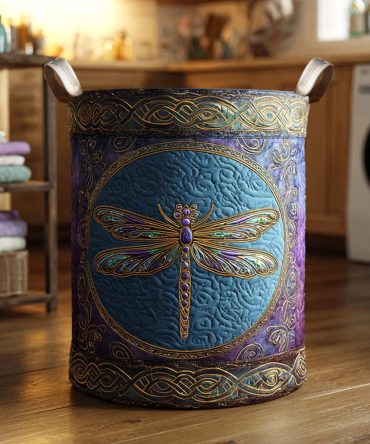 Enchanted Flight Quilted Laundry Hamper – Whimsical Bird Motif, Foldable Washable Hamper With Durable Handles For Home & Nursery