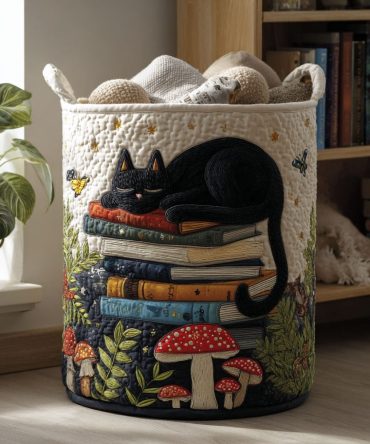 Enchanted Reading Nest Quilted Laundry Hamper — Cozy Foldable Storage Basket With Handles, Cute Storybook-Inspired Home Organizer