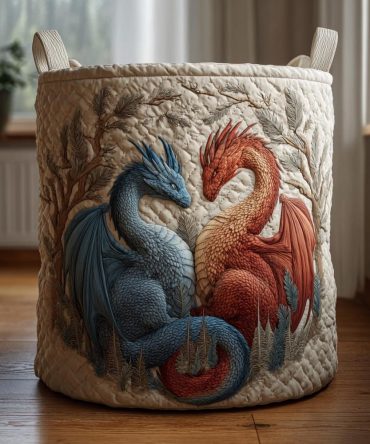 Eternal Flame Heart Quilted Laundry Hamper — Romantic Red Quilted Storage Basket, Collapsible Durable Organizer For Bedroom & Gift-Giving