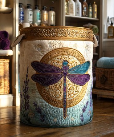 Eternal Radiance Quilted Hamper — Sunburst Design Collapsible Laundry Basket For Bright, Stylish Bedroom & Living Room Storage