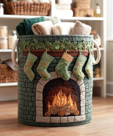 Evergreen Hearth Quilted Laundry Hamper — Rustic Evergreen Design Collapsible Laundry Basket For Cozy Home Storage & Organization
