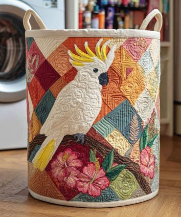 Exotic Sky Quilted Laundry Hamper - Elegant Collapsible Laundry Basket With Reinforced Base & Soft Carry Handles For Home Decor