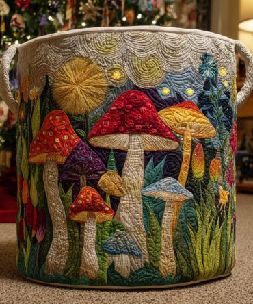 Fairy Garden Quilted Laundry Hamper — Enchanting Collapsible Fabric Basket For Kids, Nursery & Playroom Storage