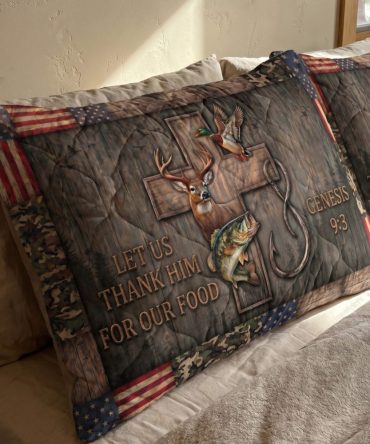 Faith & Field Quilted Pillow Cover — Rustic Floral Faith-Inspired Decorative Pillowcase, Soft Cotton-Blend Accent For Cozy Homes