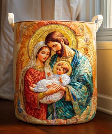 Faithful Heart Quilted Laundry Hamper - Classic Collapsible Laundry Basket With Reinforced Bottom & Sturdy Handles For Everyday Use