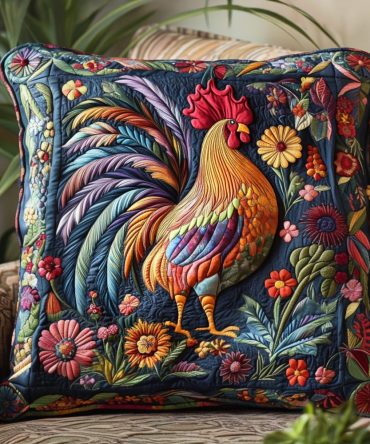 Farmyard Fancy Quilted Pillow Cover – Farm Animal Decorative Throw Pillowcase For Country Kids’ Rooms & Farmhouse Living, Cotton