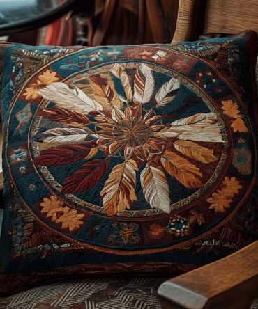 Feathered Dream Quilted Pillow Cover — Soft Textured Throw Pillowcase For Bed & Couch, Cozy Accent Sham For Tranquil Home Styling