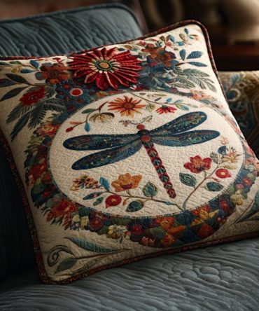 Feathered Flight Quilted Pillow Cover — Airy Decorative Throw Pillowcase For Bed & Sofa, Lightweight Textured Accent Sham For Serene Spaces