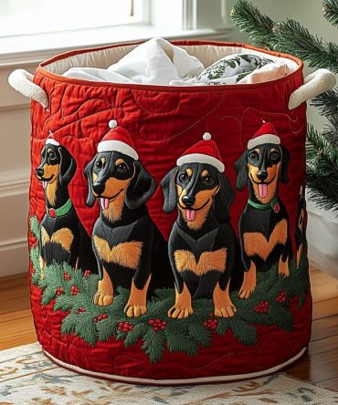 Festive Tails Quilted Laundry Hamper — Playful Animal-Themed Foldable Storage Basket, Durable Quilted Fabric With Reinforced Handles & Washable Cover — Shop Now